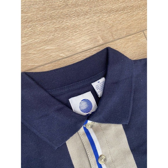 Vintage AT&T Polo Shirt Mens Medium Blue Brown Short Sleeve Employee Uniform - Picture 4 of 6